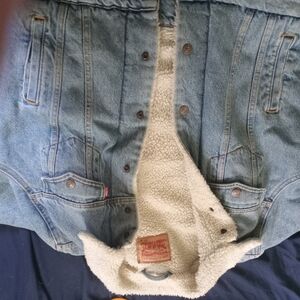 Levi's Blue Denim Sherpa Jacket